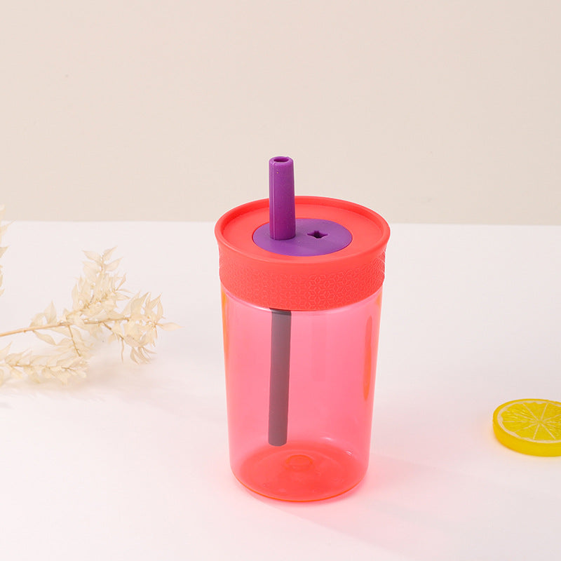 Mini tumbler de plástico con pajilla