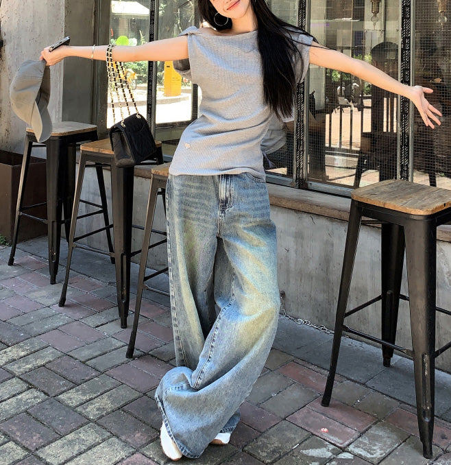 Blusa holgada con hombro caído - Dressygt