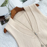 Chaleco unitalla con cuello en forma de V