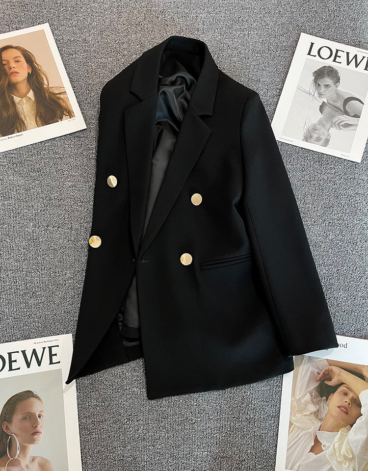 Blazer classy con detalles dorados - Dressygt