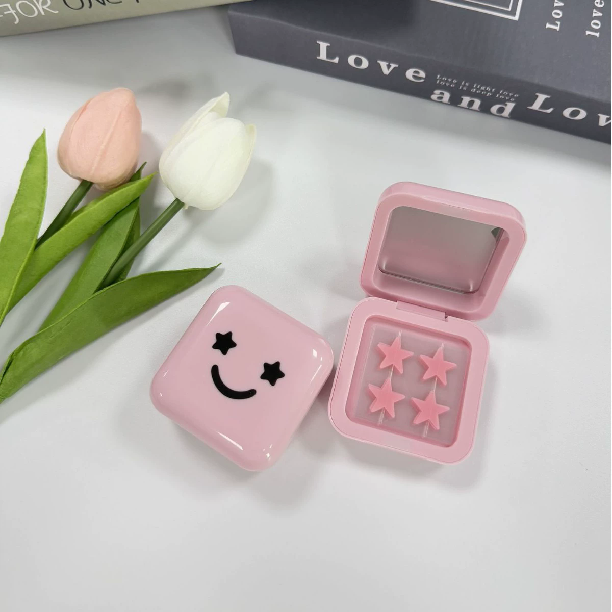 Cajita de parches para acné con espejo