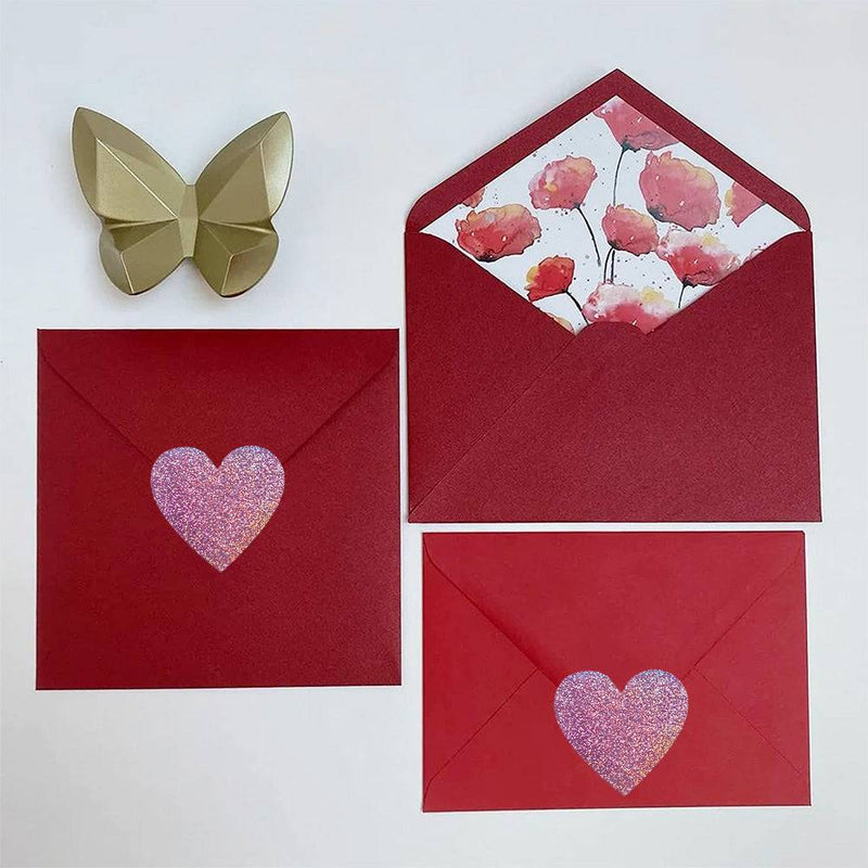Rollo de 100 stickers de corazón  de corazón
