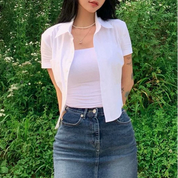 Blusa estilo crop con botones - Dressygt