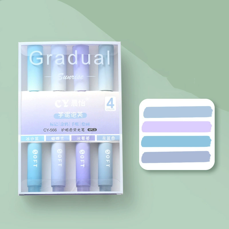 Set de resaltadores estilo gradual