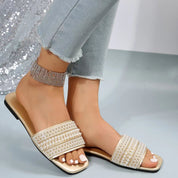 Sandalias casuales con perlas decorativas - Dressygt