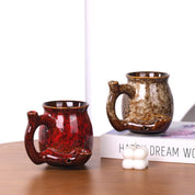 Taza de cerámica con pipa integrada