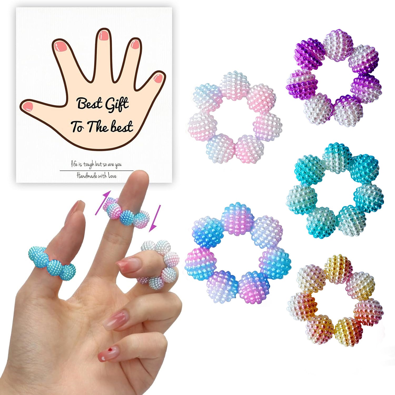 Set de 5 anillos sensoriales antiestrés