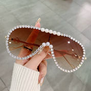 Lentes grandes con perlas decorativas - Dressygt