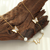 Choker con diseño de mariposas
