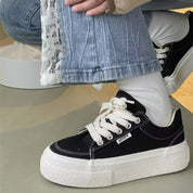 Sneakers de tela con plataforma