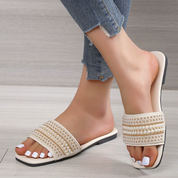 Sandalias casuales con perlas decorativas - Dressygt