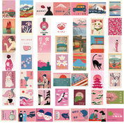 Set de 50 stickers estilo japonés vintage