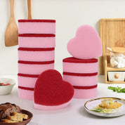 Set de 10 esponjas limpiadoras en forma de corazón