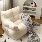 Sillón puff de felpa acolchado