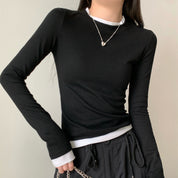 Blusa manga larga con orillas blancas - Dressygt