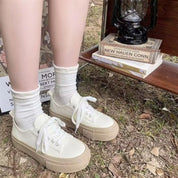 Sneakers de tela con plataforma