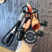 Llavero con accesorios de gimnasio