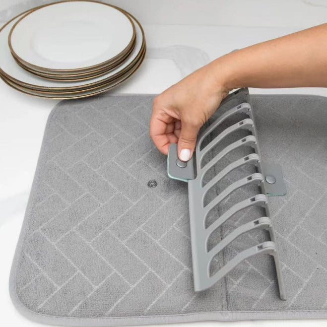 Tapete escurridor plegable de platos