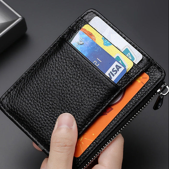 Tarjetero con monedero de zipper