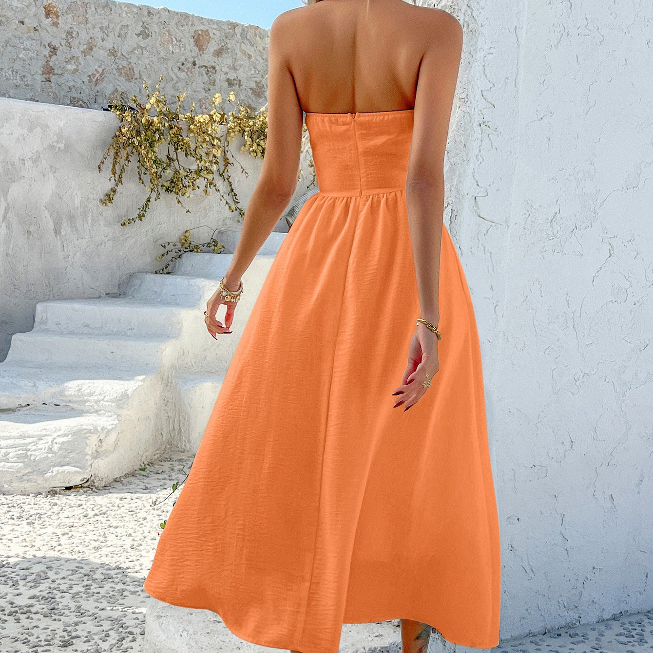 Vestido midi con escote cuadrado - Dressygt