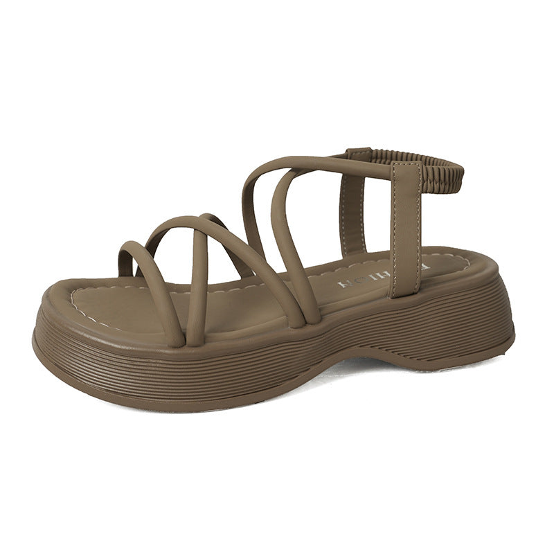 Sandalias de tiras cruzadas para dama