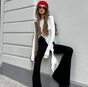 Blusa de manga larga con volantes
