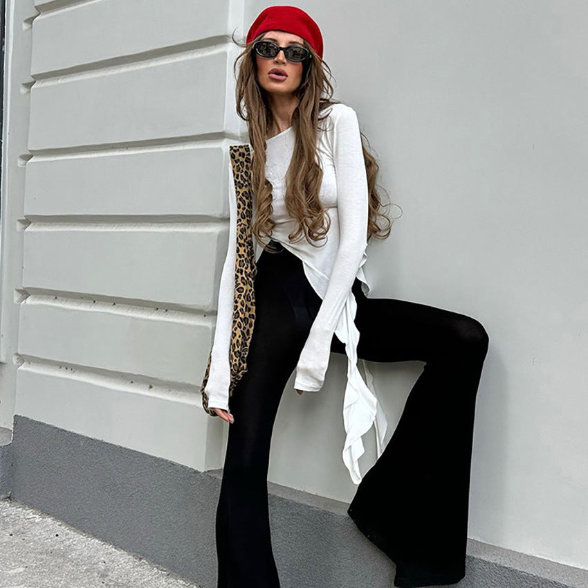 Blusa de manga larga con volantes