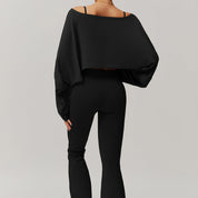 Conjunto de top oversize con pantalón acampanado - Dressygt