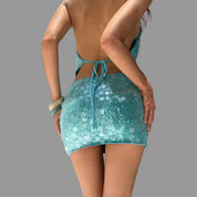Set aqua estilo coctel con lentejuelas - Dressygt