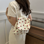 Mochila con estampado de fresas