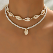 Collar doble conchas marinas