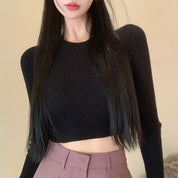 Blusa manga larga estilo tejido - Dressygt