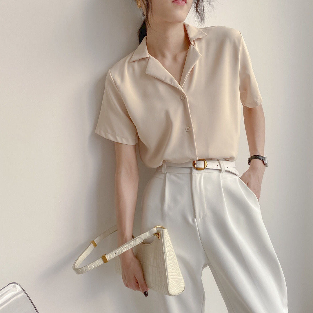 Blusa semi formal con cuello y botones - Dressygt