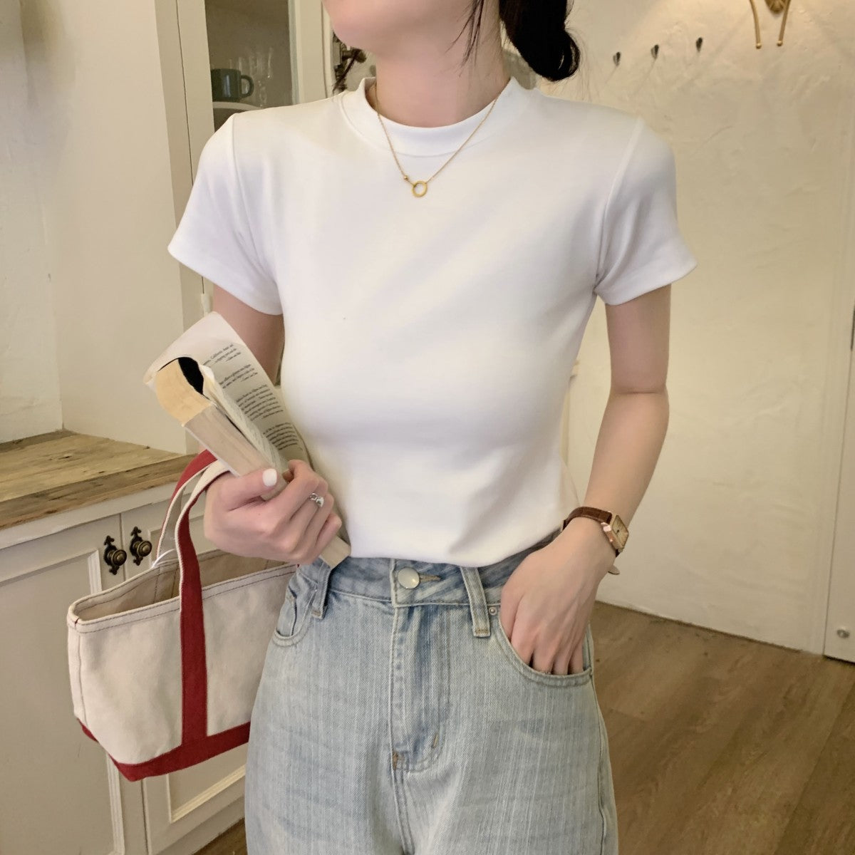 Blusa básica de cuello redondo - Dressygt