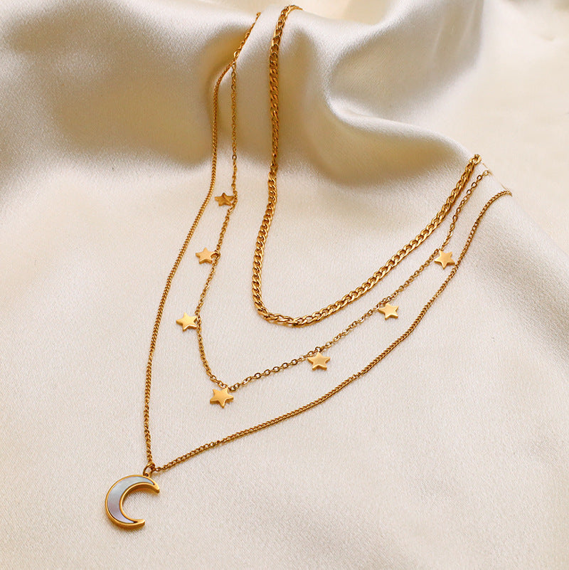 Collar triple de luna y estrellas - Dressygt
