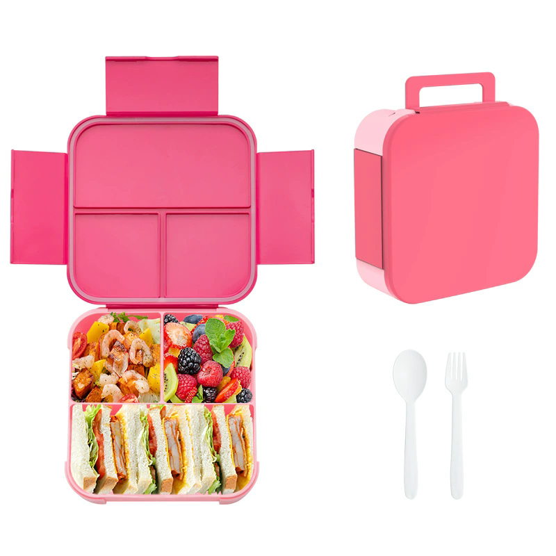 Plato con divisiones y cubiertos para lunch