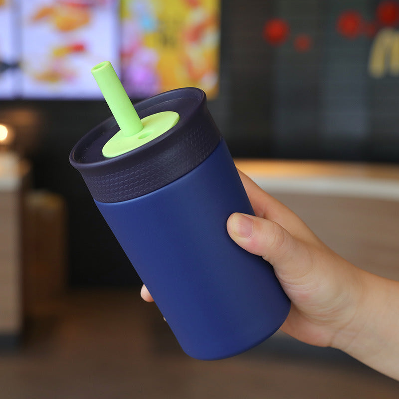 Mini tumbler de acero inoxidable con pajilla
