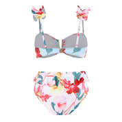 bikini de 3 piezas colorido con falda grande multicolores - Dressygt
