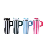 Termo pequeño de acero inoxidable con lineas