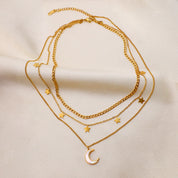 Collar triple de luna y estrellas - Dressygt