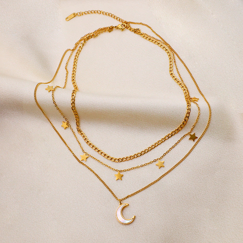 Collar triple de luna y estrellas - Dressygt