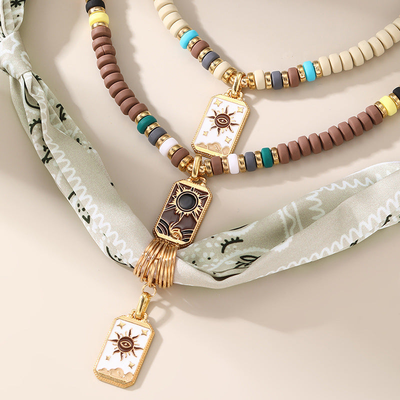 Collar triple con pañuelo y dije - Dressygt