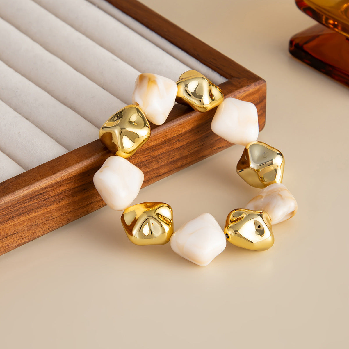 Pulsera elástica de piedras bicolor - Dressygt