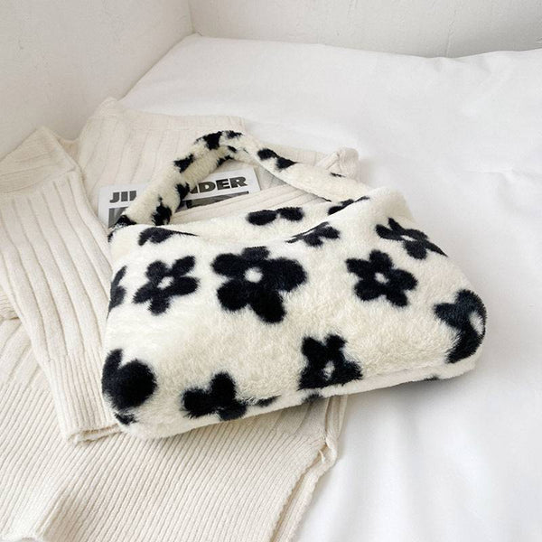Bolso de felpa de flores