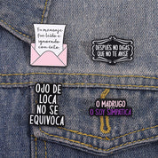 Pin decorativo con frase