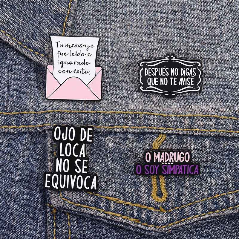 Pin decorativo con frase
