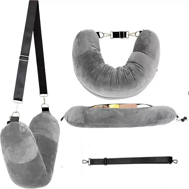 Cojín de cuello para viaje con bolsa interna