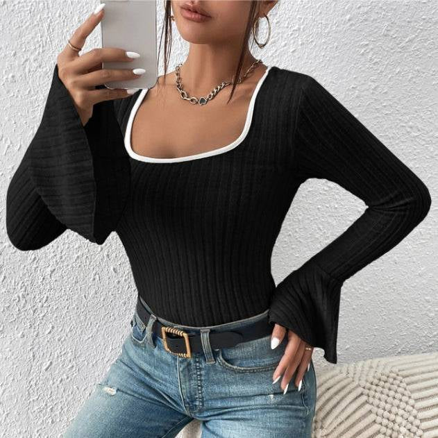Blusa manga larga con vuelos - Dressygt