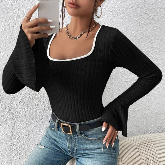 Blusa manga larga con vuelos - Dressygt