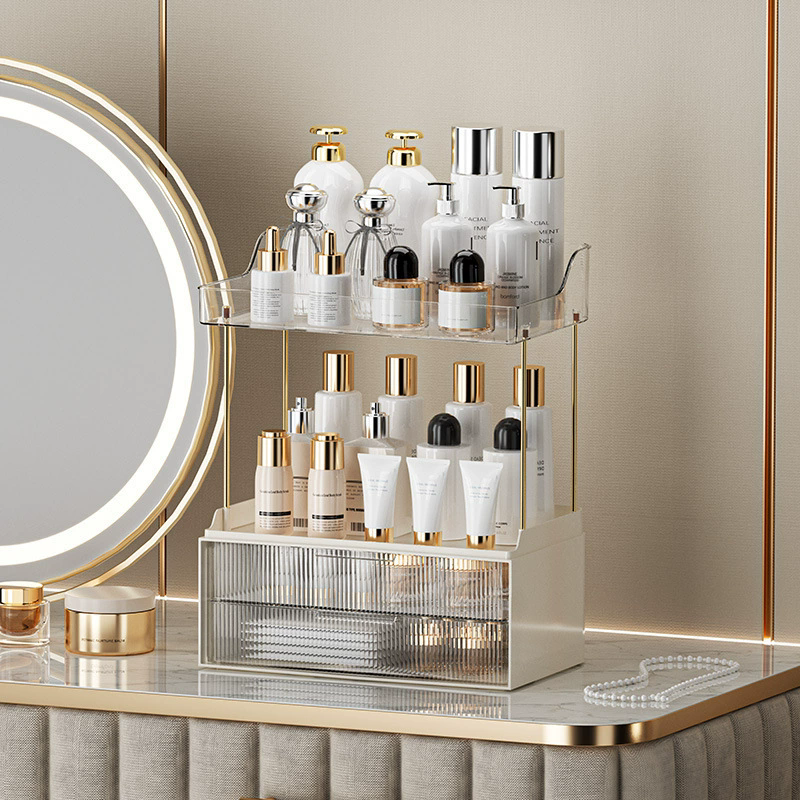 Organizador multifuncional dos niveles con cajón